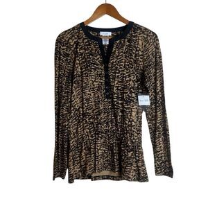 NWT! Kate Hill cheeta print peplum top. Size small